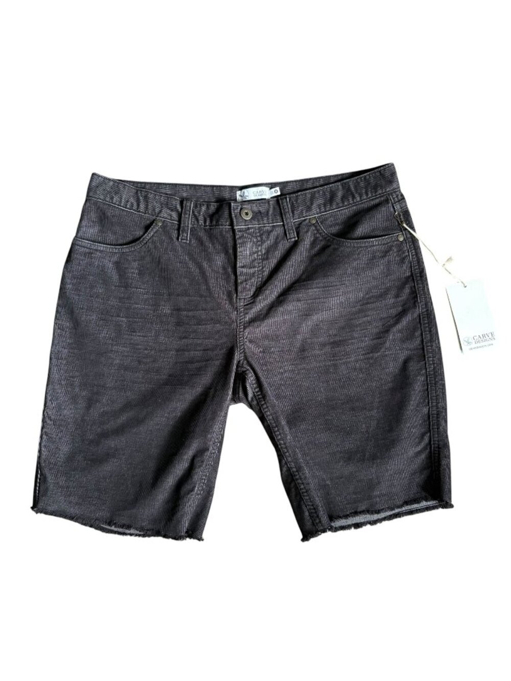 Carve Designs Oahu Shorts Womens Corduroy 10" Black NWT Size 8